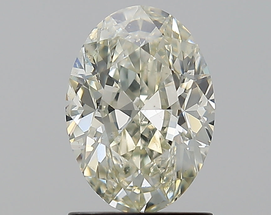 1.5 Carat Oval Natural Diamond with  Cut Diamond in 14KT  view 1
