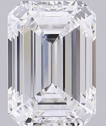 2.72 Carat Emerald Lab Diamond with  Cut Diamond in 14KT  view 1

