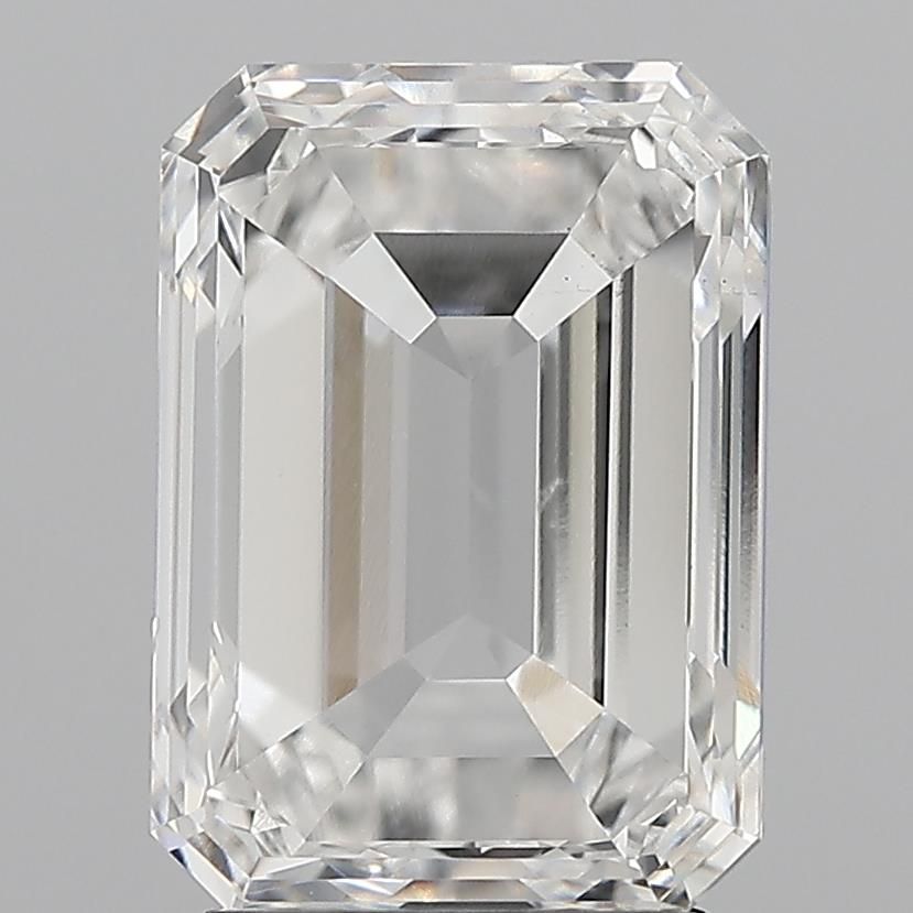 4.51 Carat Emerald Lab Diamond with  Cut Diamond in 14KT  view 1
