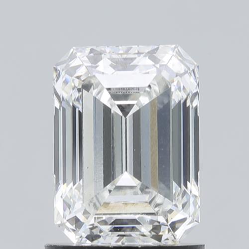 1.23 Carat Emerald Lab Diamond with  Cut Diamond in 14KT  view 1

