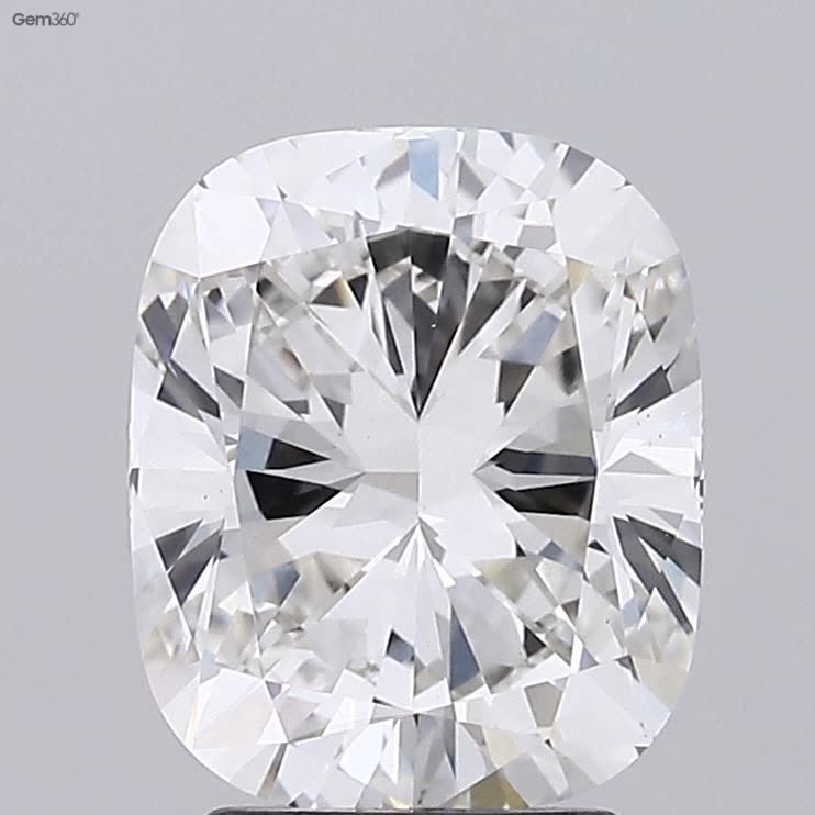 3.0 Carat Cushion Lab Diamond with  Cut Diamond in 14KT  view 1
