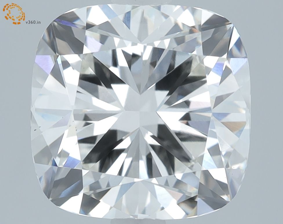 2.65 Carat Cushion Lab Diamond with  Cut Diamond in 14KT  view 1
