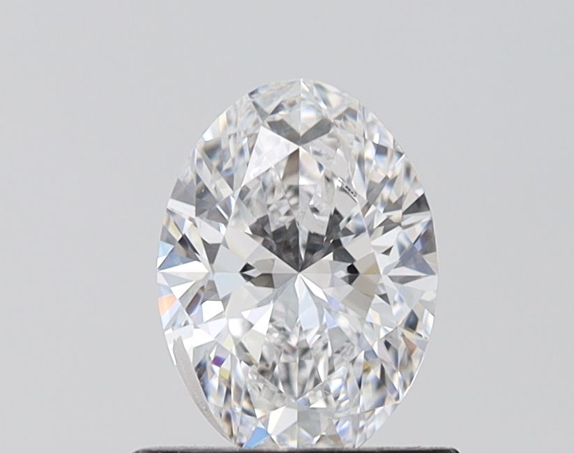 1.01 Carat Oval Lab Diamond with  Cut Diamond in 14KT  view 1
