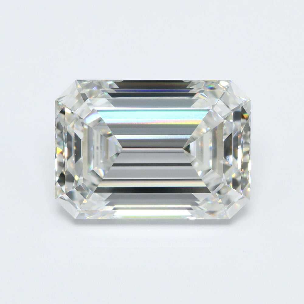 3.26 Carat Emerald Lab Diamond with  Cut Diamond in 14KT  view 1
