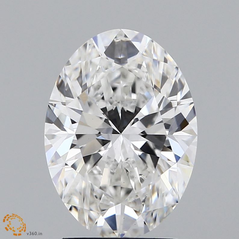 2.55 Carat Oval Lab Diamond with  Cut Diamond in 14KT  view 1
