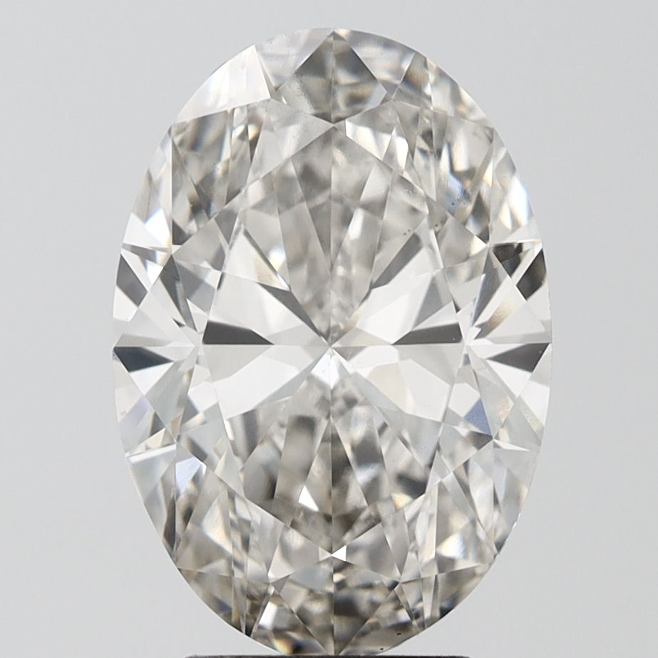 4.09 Carat Oval Lab Diamond with  Cut Diamond in 14KT  view 1
