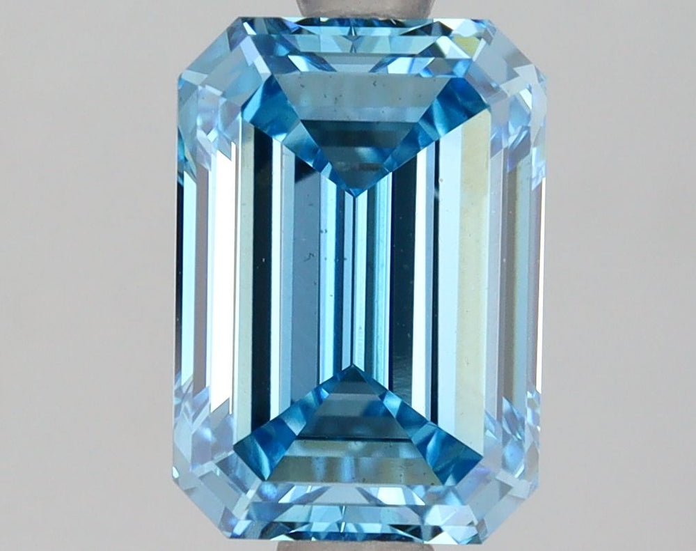 2.02 Carat Emerald Lab Diamond with  Cut Diamond in 14KT  view 1
