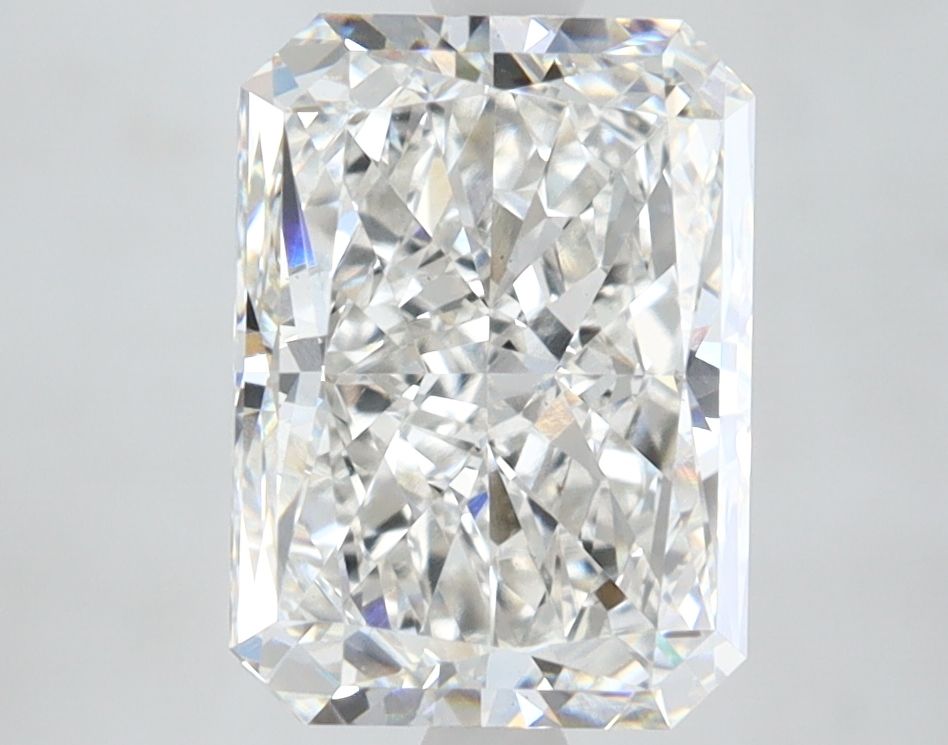3.2 Carat Radiant lab Diamond with  Cut Diamond in 14KT  view 1
