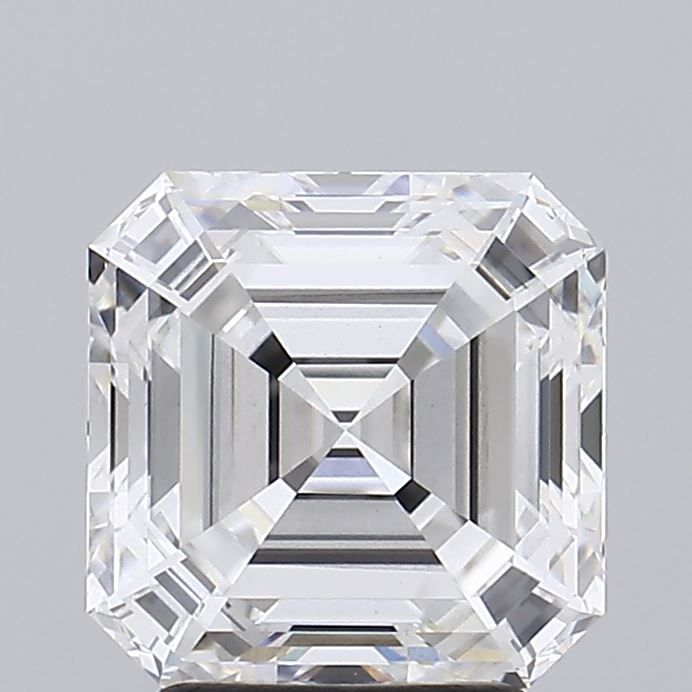 3.12 Carat Asscher Lab Diamond with  Cut Diamond in 14KT  view 1
