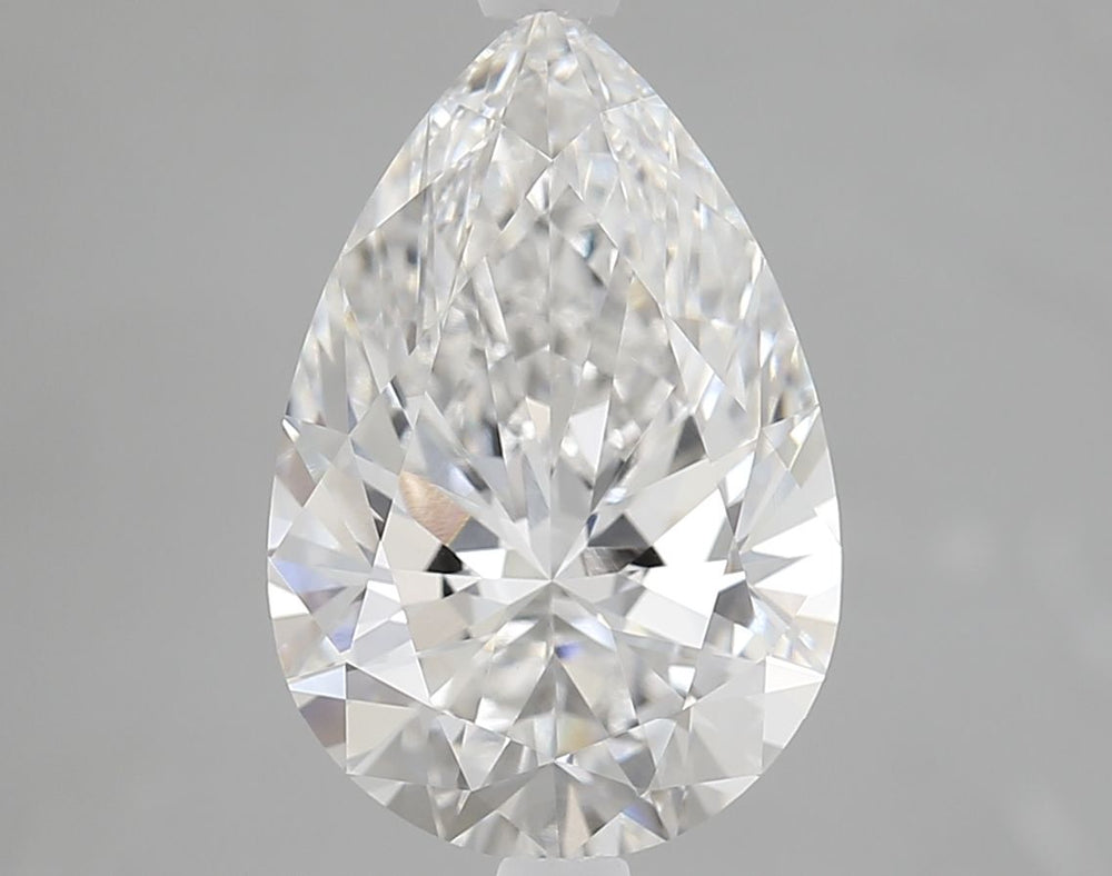 3.05 Carat Pear Lab Diamond with  Cut Diamond in 14KT  view 1
