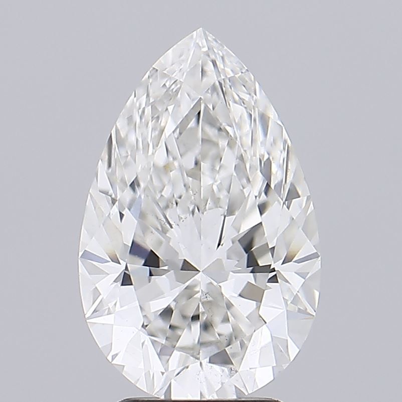 2.41 Carat Pear Lab Diamond with  Cut Diamond in 14KT  view 1

