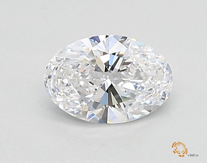 0.44 Carat Oval Lab Diamond with  Cut Diamond in 14KT  view 1
