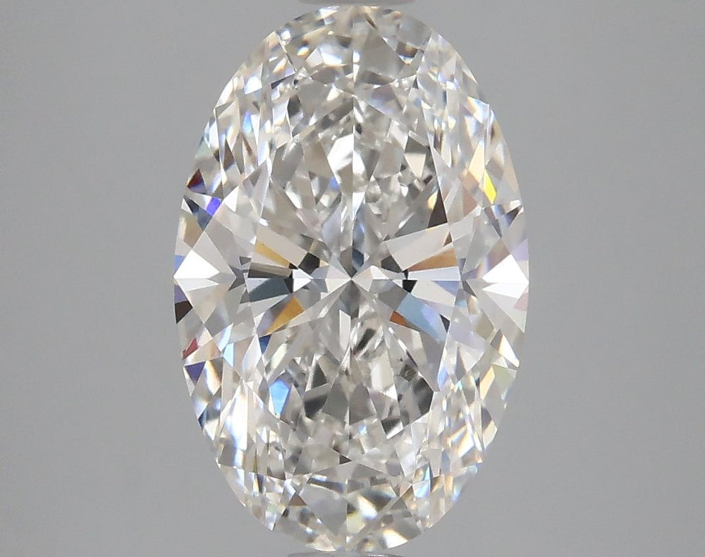 3.27 Carat Oval Lab Diamond with  Cut Diamond in 14KT  view 1
