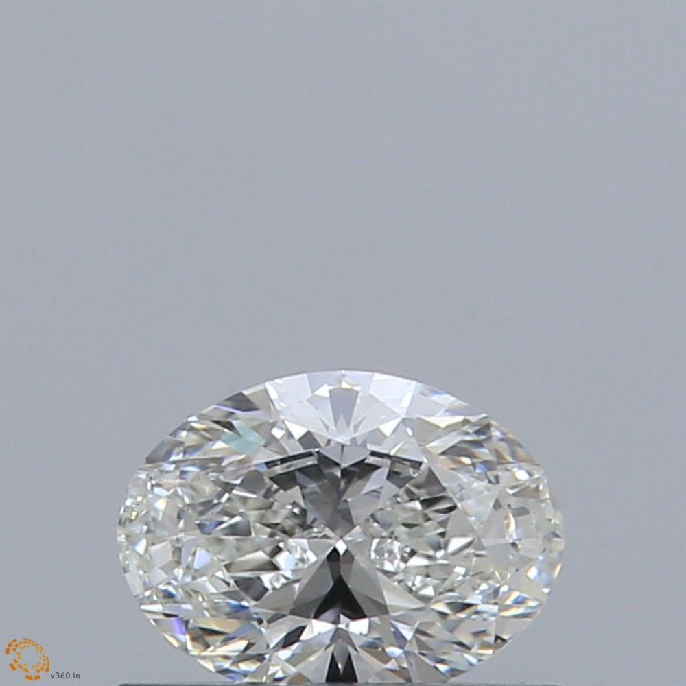 0.44 Carat Oval Natural Diamond with  Cut Diamond in 14KT  view 1
