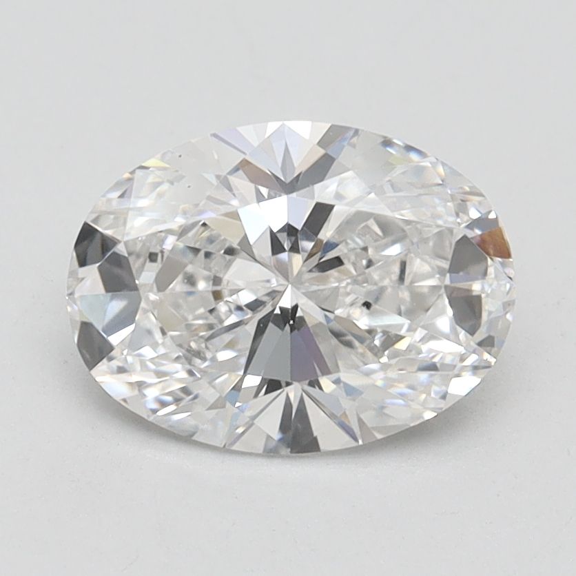 1.51 Carat Oval Lab Diamond with  Cut Diamond in 14KT  view 1
