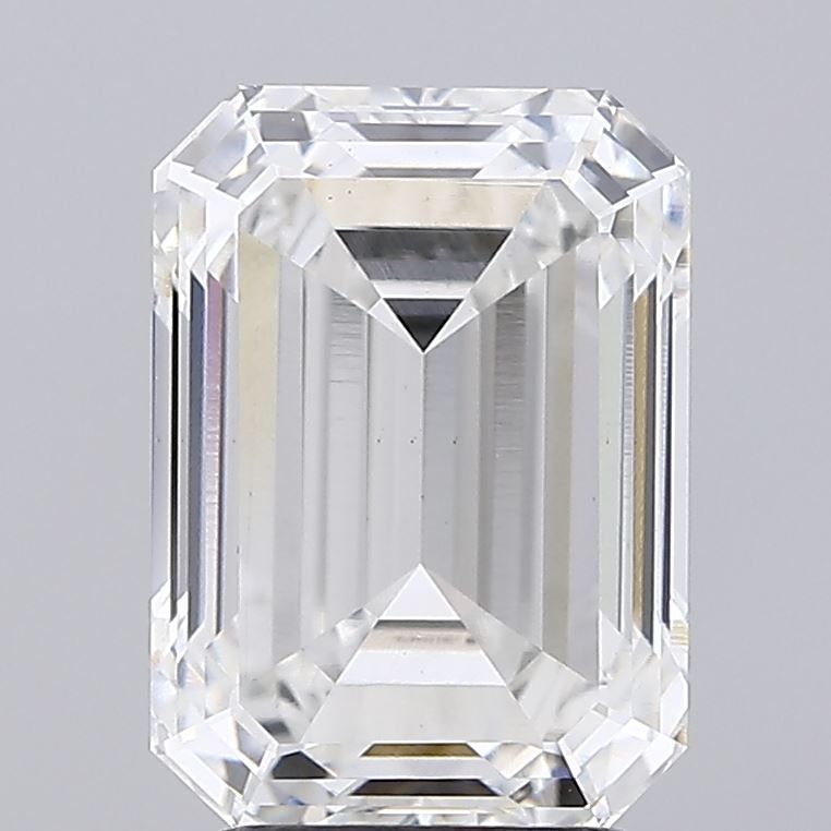 3.7 Carat Emerald Lab Diamond with  Cut Diamond in 14KT  view 1
