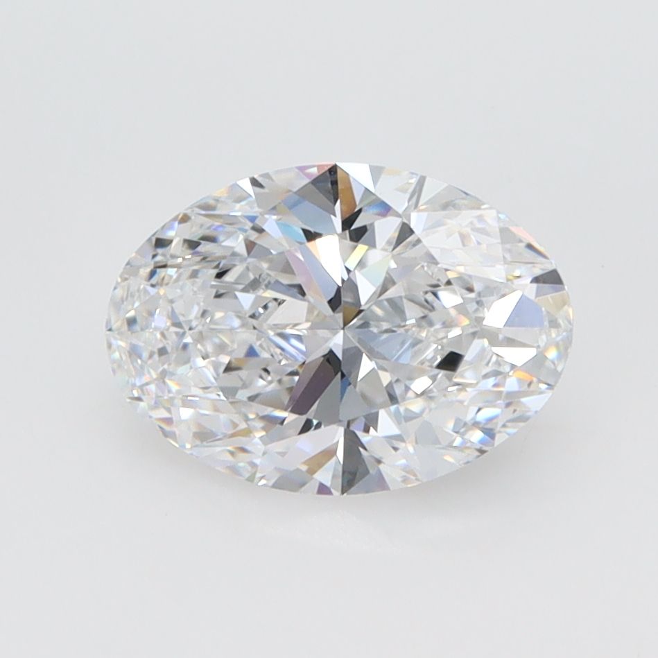 1.32 Carat Oval Lab Diamond with  Cut Diamond in 14KT  view 1
