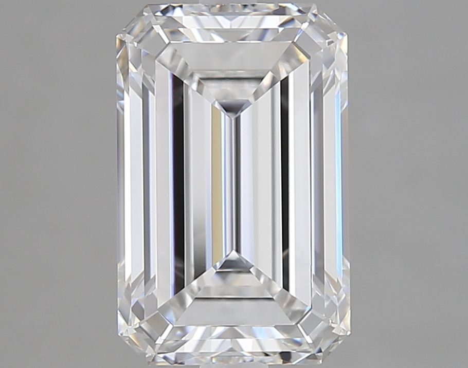 3.05 Carat Emerald Lab Diamond with  Cut Diamond in 14KT  view 1
