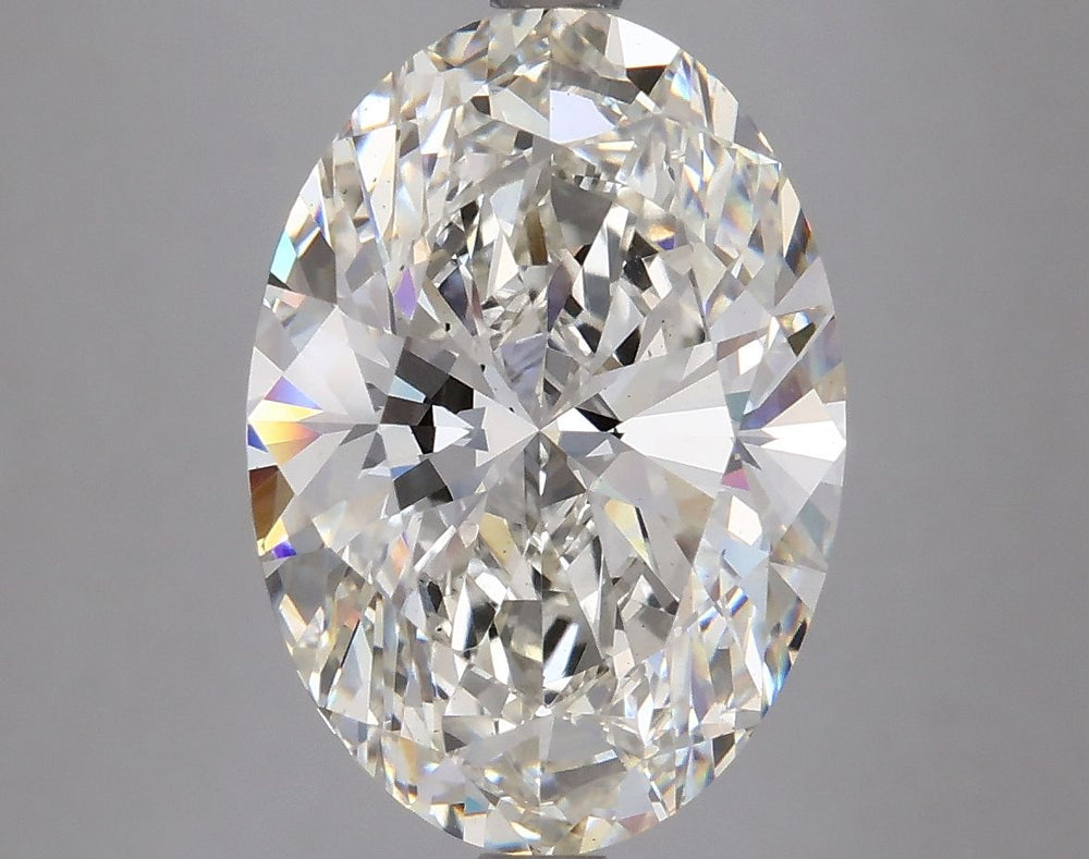 5.14 Carat Oval Lab Diamond with  Cut Diamond in 14KT  view 1
