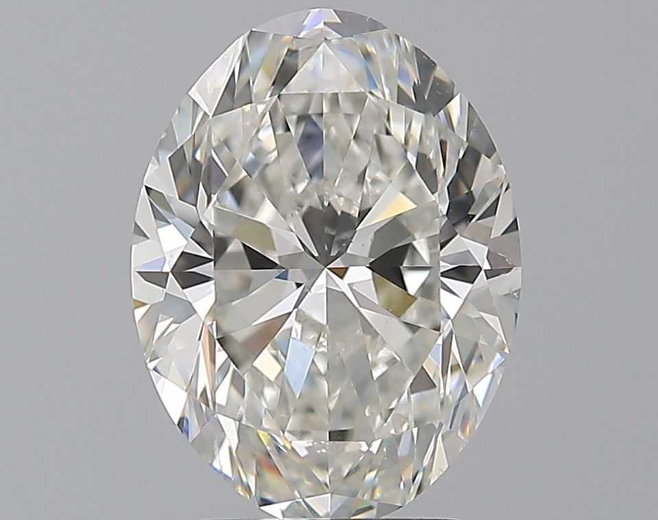 3.5 Carat Oval Natural Diamond with  Cut Diamond in 14KT  view 1
