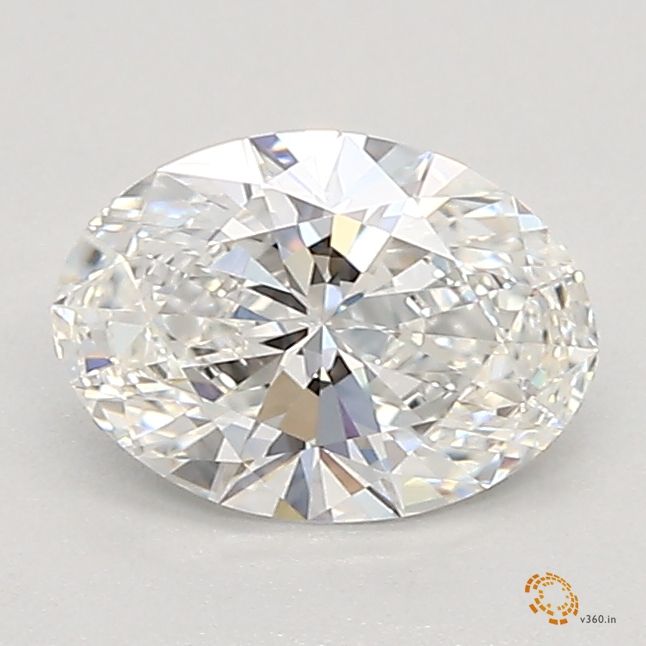 0.55 Carat Oval Lab Diamond with  Cut Diamond in 14KT  view 1
