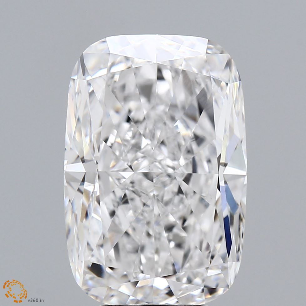 6.23 Carat Cushion Lab Diamond with  Cut Diamond in 14KT  view 1
