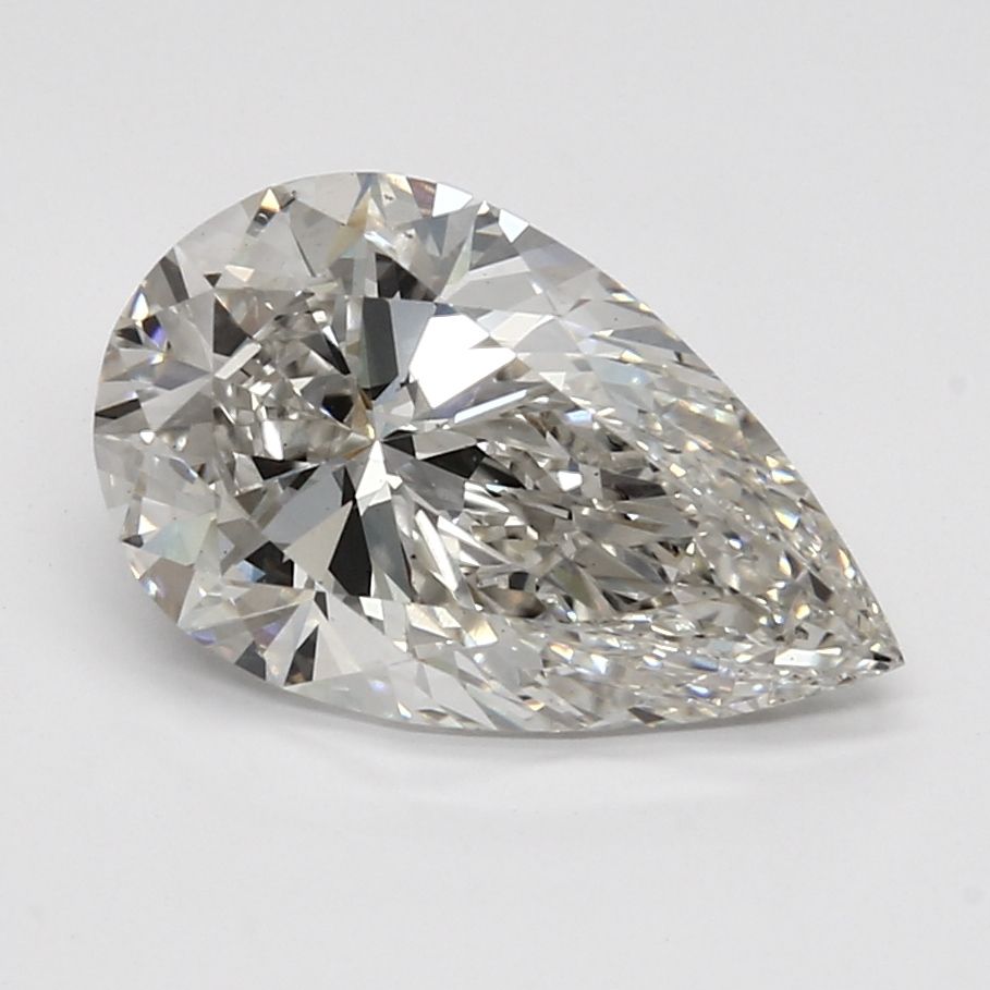 3.53 Carat Pear Lab Diamond with  Cut Diamond in 14KT  view 1
