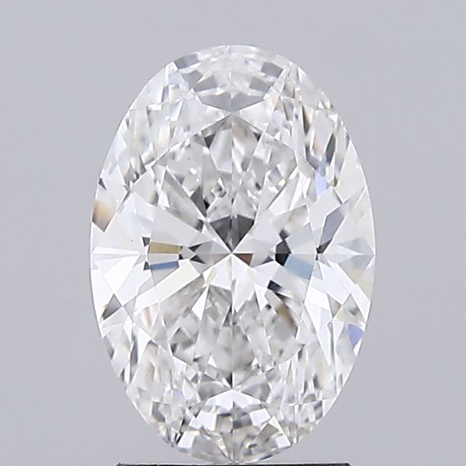 2.05 Carat Oval Lab Diamond with  Cut Diamond in 14KT  view 1
