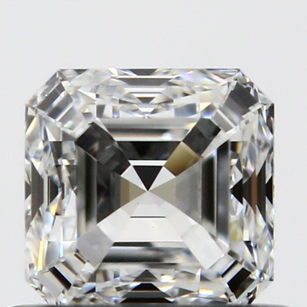 0.6 Carat Asscher Natural Diamond with  Cut Diamond in 14KT  view 1
