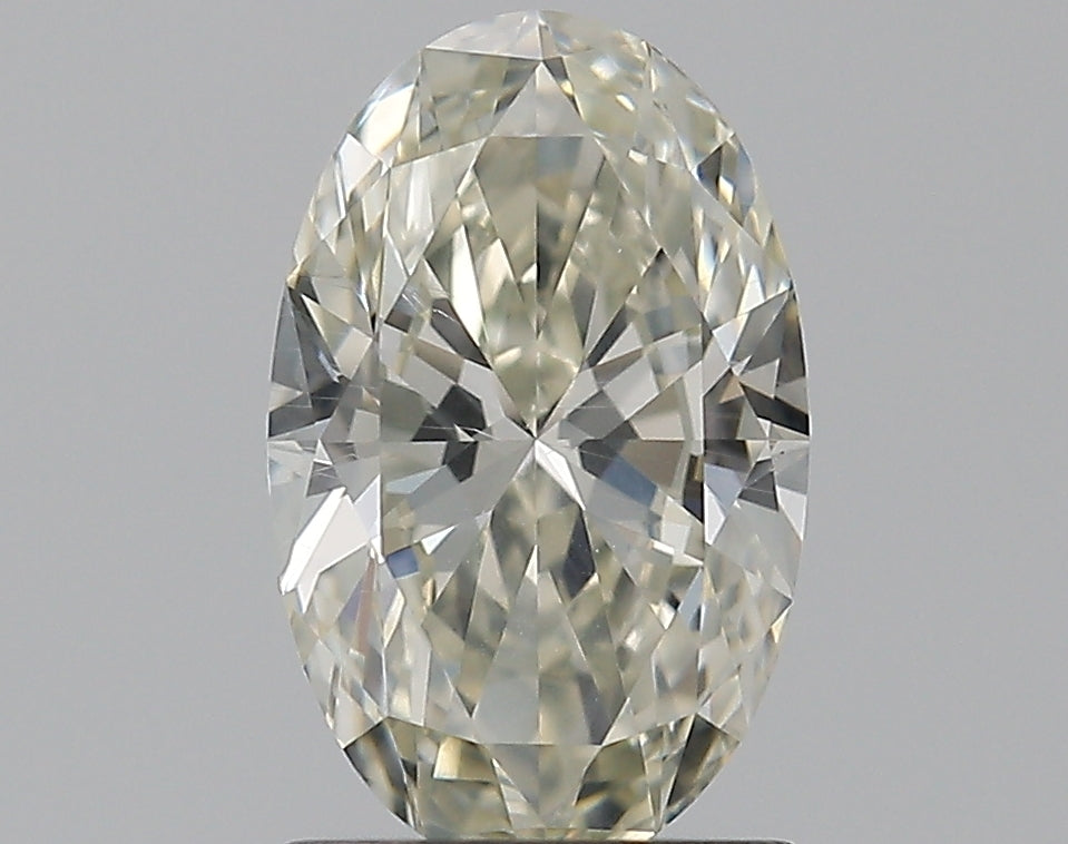 1.21 Carat Oval Natural Diamond with  Cut Diamond in 14KT  view 1
