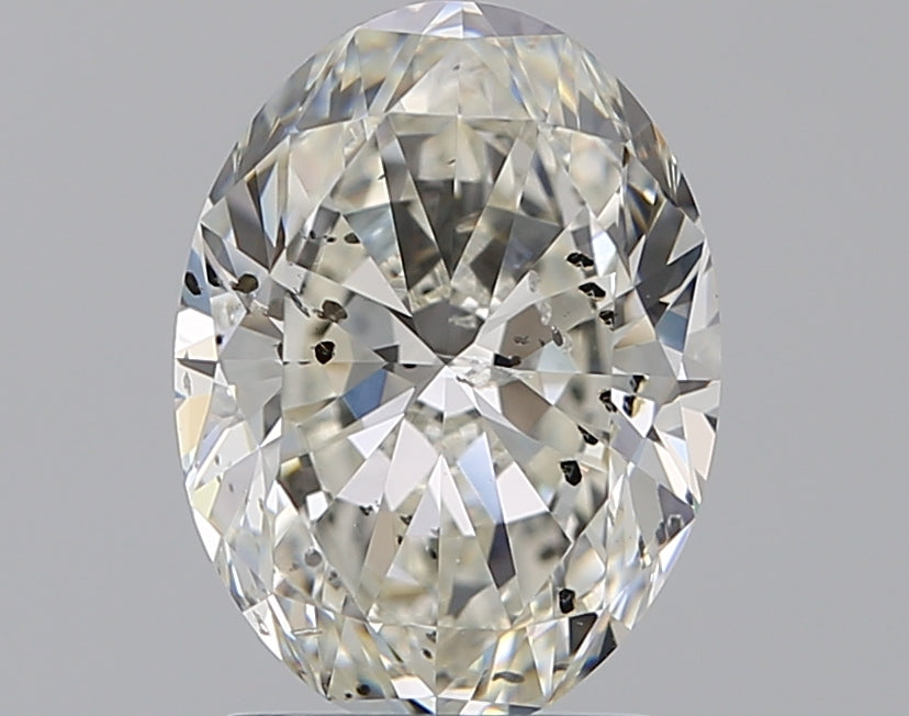 1.81 Carat Oval Natural Diamond with  Cut Diamond in 14KT  view 1
