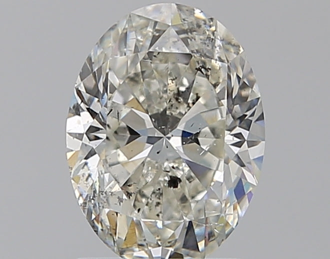 1.5 Carat Oval Natural Diamond with  Cut Diamond in 14KT  view 1
