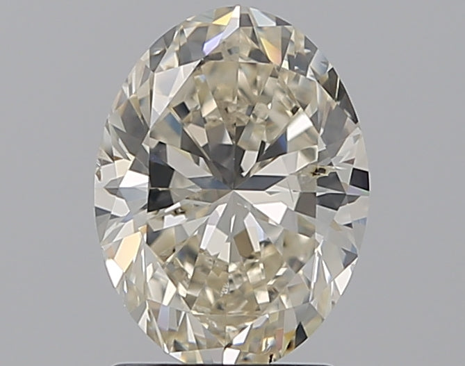 2.01 Carat Oval Natural Diamond with  Cut Diamond in 14KT  view 1
