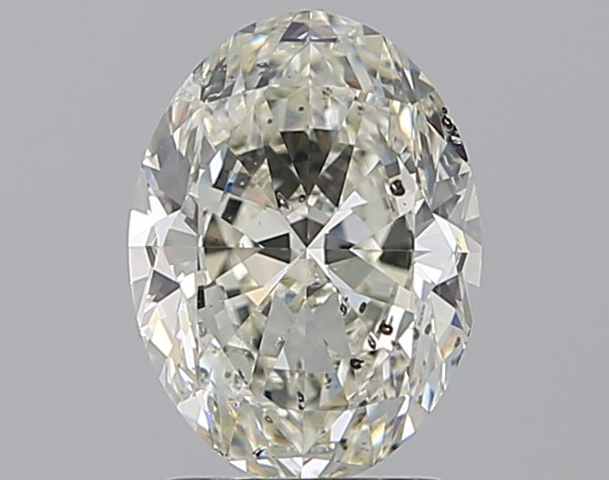 2.01 Carat Oval Natural Diamond with  Cut Diamond in 14KT  view 1
