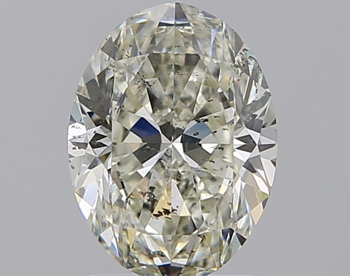 2.03 Carat Oval Natural Diamond with  Cut Diamond in 14KT  view 1
