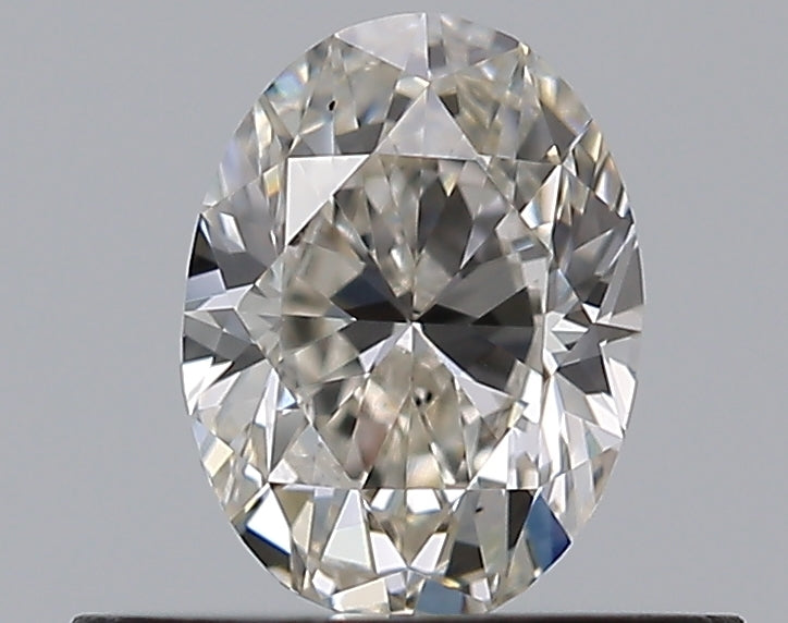 0.4 Carat Oval Natural Diamond with  Cut Diamond in 14KT  view 1
