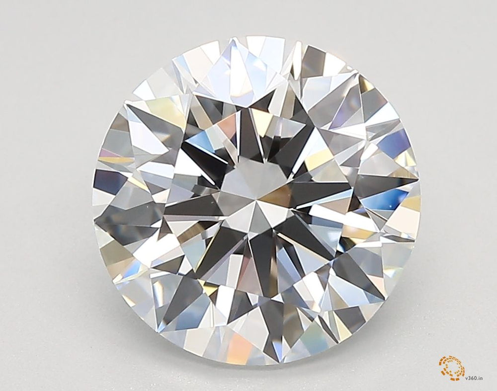 3.25 Carat Round Lab Diamond with  Cut Diamond in 14KT  view 1
