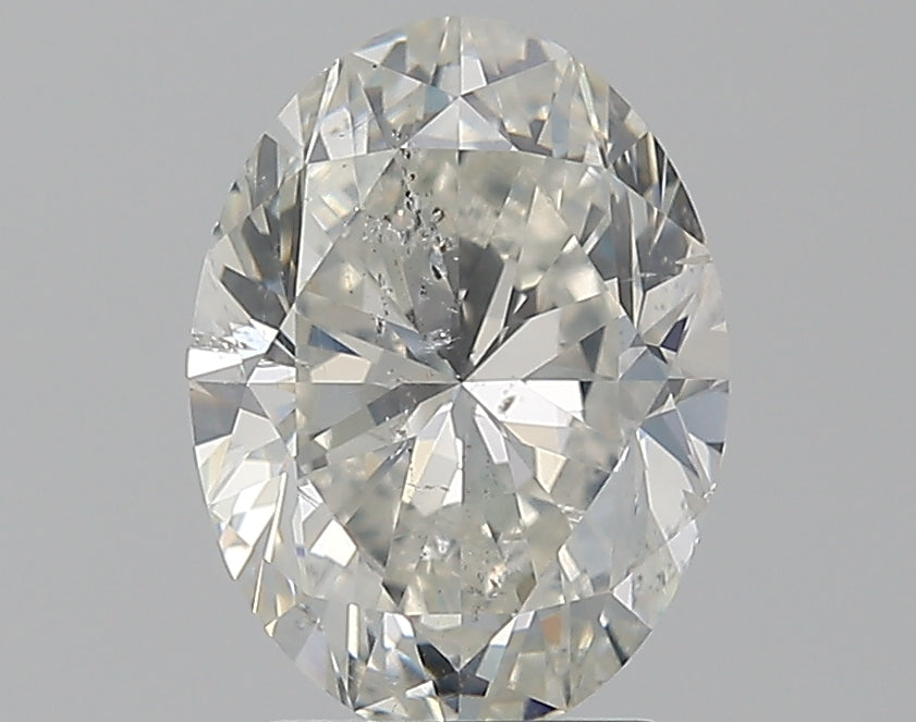 2.5 Carat Oval Natural Diamond with  Cut Diamond in 14KT  view 1
