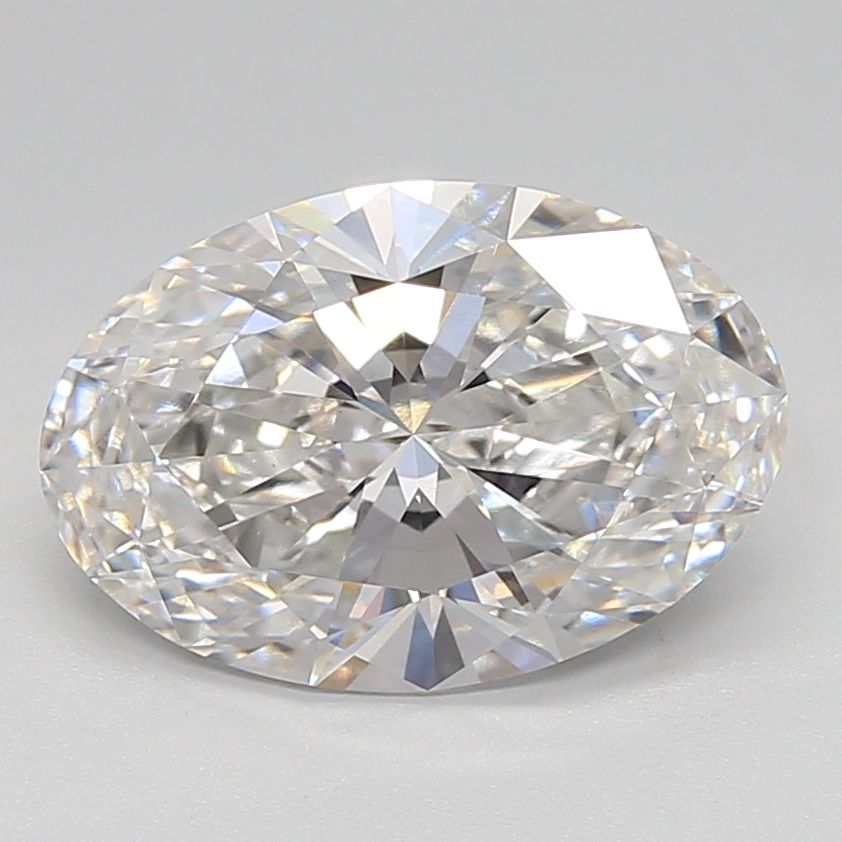 3.04 Carat Oval Lab Diamond with  Cut Diamond in 14KT  view 1
