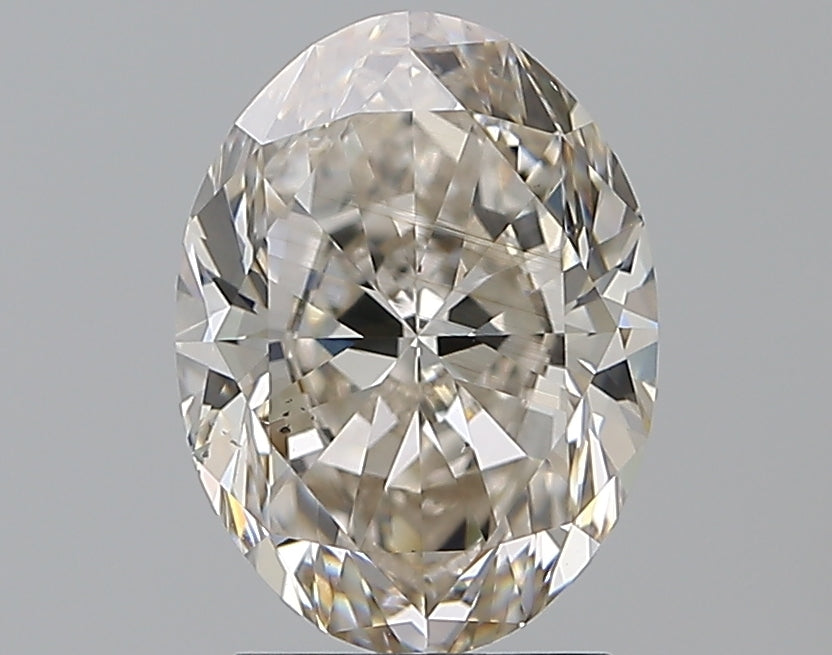 2.6 Carat Oval Natural Diamond with  Cut Diamond in 14KT  view 1
