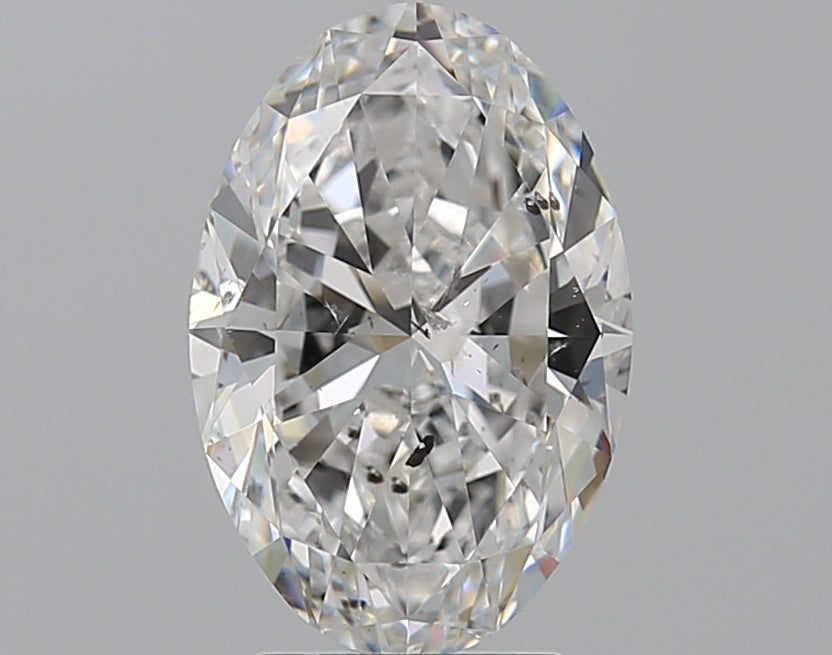 3.01 Carat Oval Natural Diamond with  Cut Diamond in 14KT  view 1
