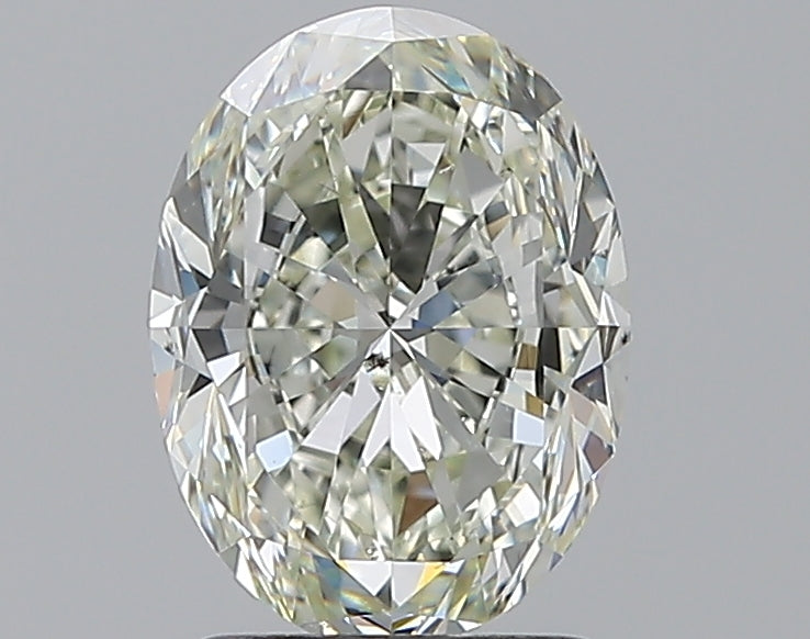 1.8 Carat Oval Natural Diamond with  Cut Diamond in 14KT  view 1
