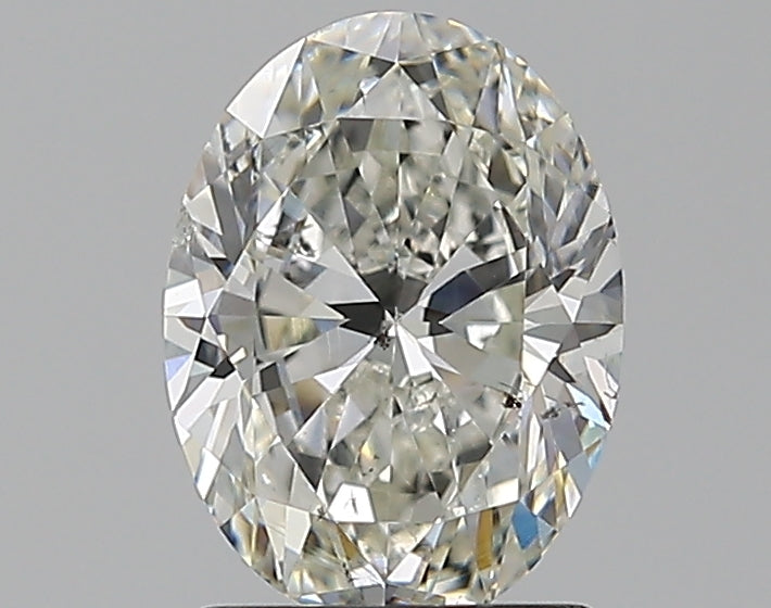 1.51 Carat Oval Natural Diamond with  Cut Diamond in 14KT  view 1
