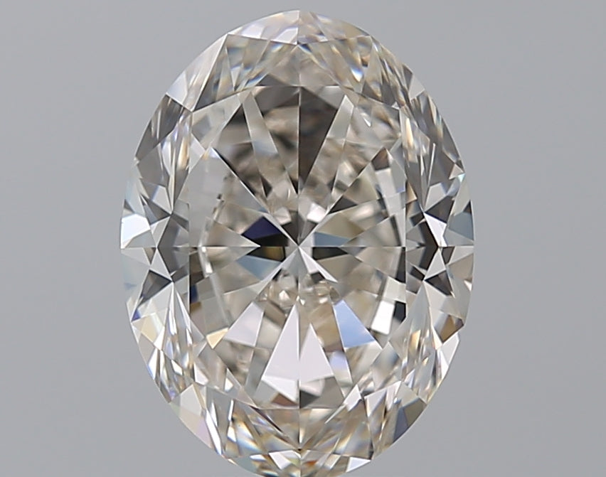 4.01 Carat Oval Natural Diamond with  Cut Diamond in 14KT  view 1
