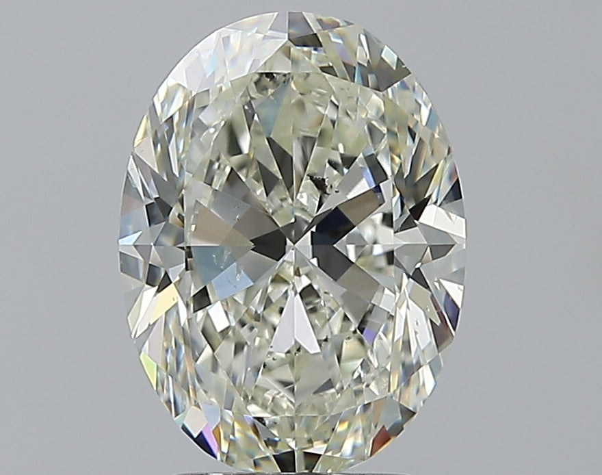 2.71 Carat Oval Natural Diamond with  Cut Diamond in 14KT  view 1
