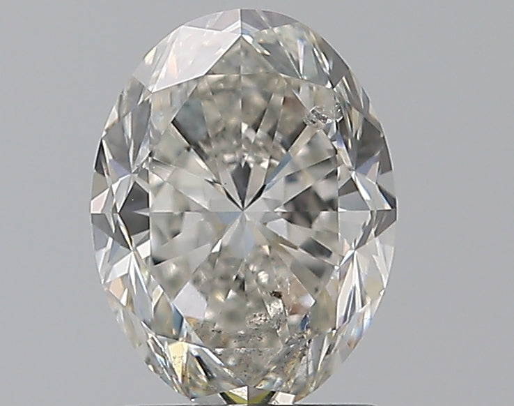 1.5 Carat Oval Natural Diamond with  Cut Diamond in 14KT  view 1
