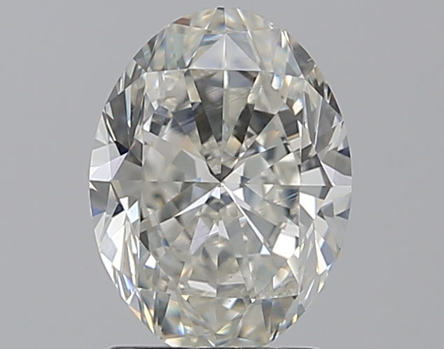 1.71 Carat Oval Natural Diamond with  Cut Diamond in 14KT  view 1
