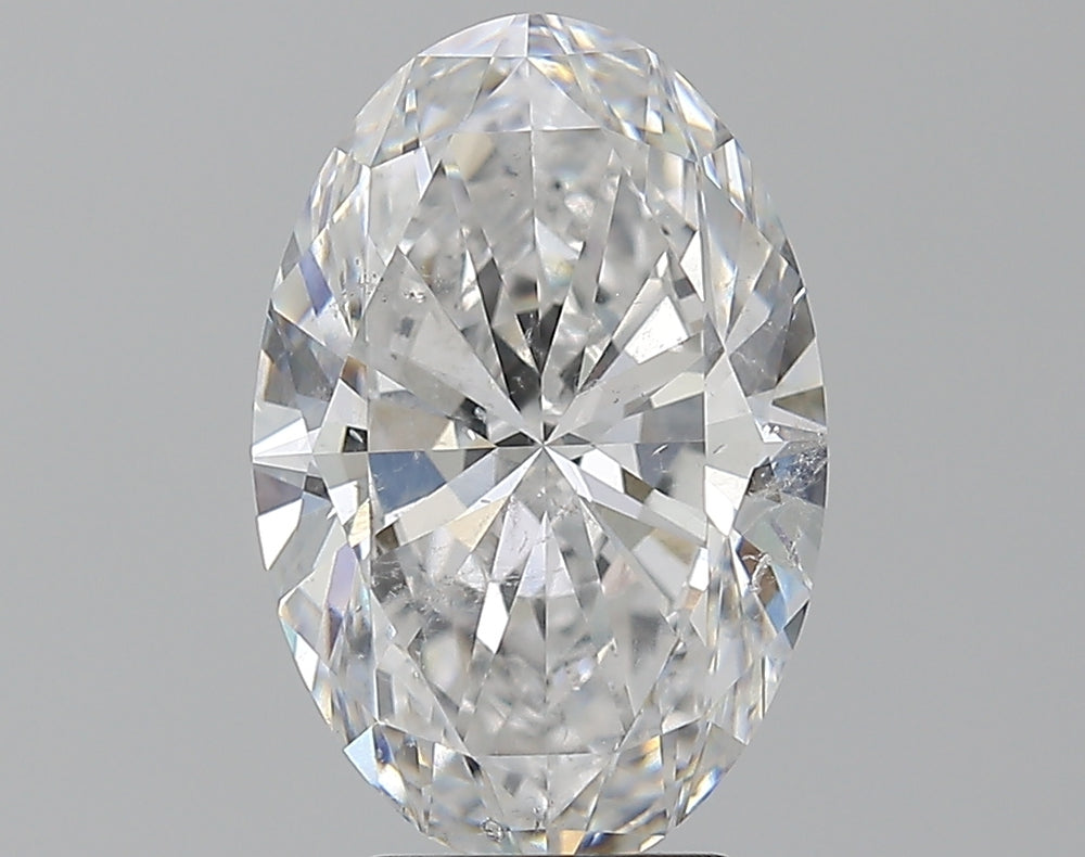 4.02 Carat Oval Natural Diamond with  Cut Diamond in 14KT  view 1
