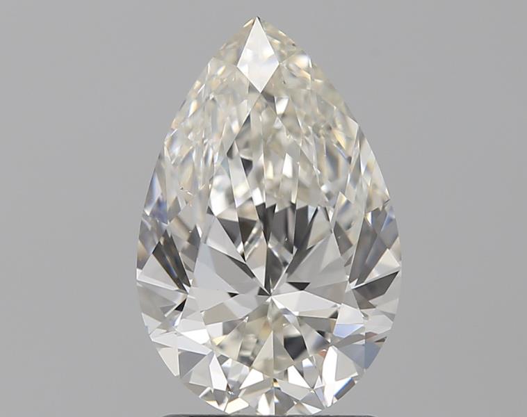 1.5 Carat Pear Natural Diamond with  Cut Diamond in 14KT  view 1
