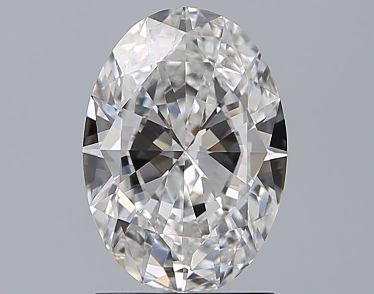 1.5 Carat Oval Natural Diamond with  Cut Diamond in 14KT  view 1
